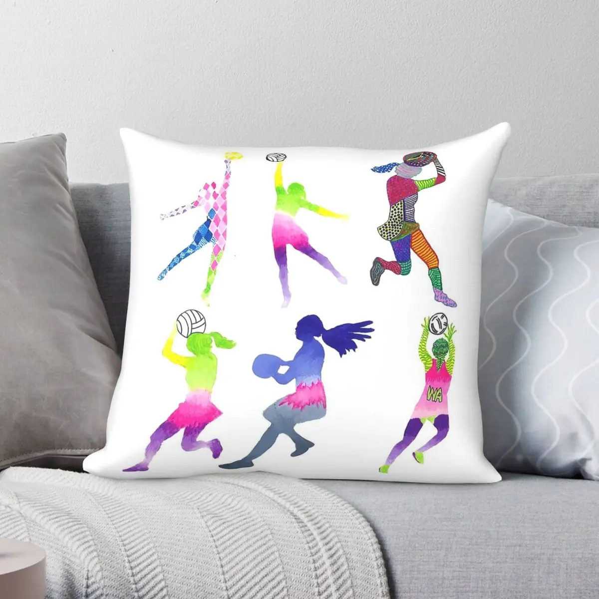 Crazy About Netball Sport Square Pillowcase Polyester Linen Velvet Printed Zip Decorative Sofa Cushion Cover 18