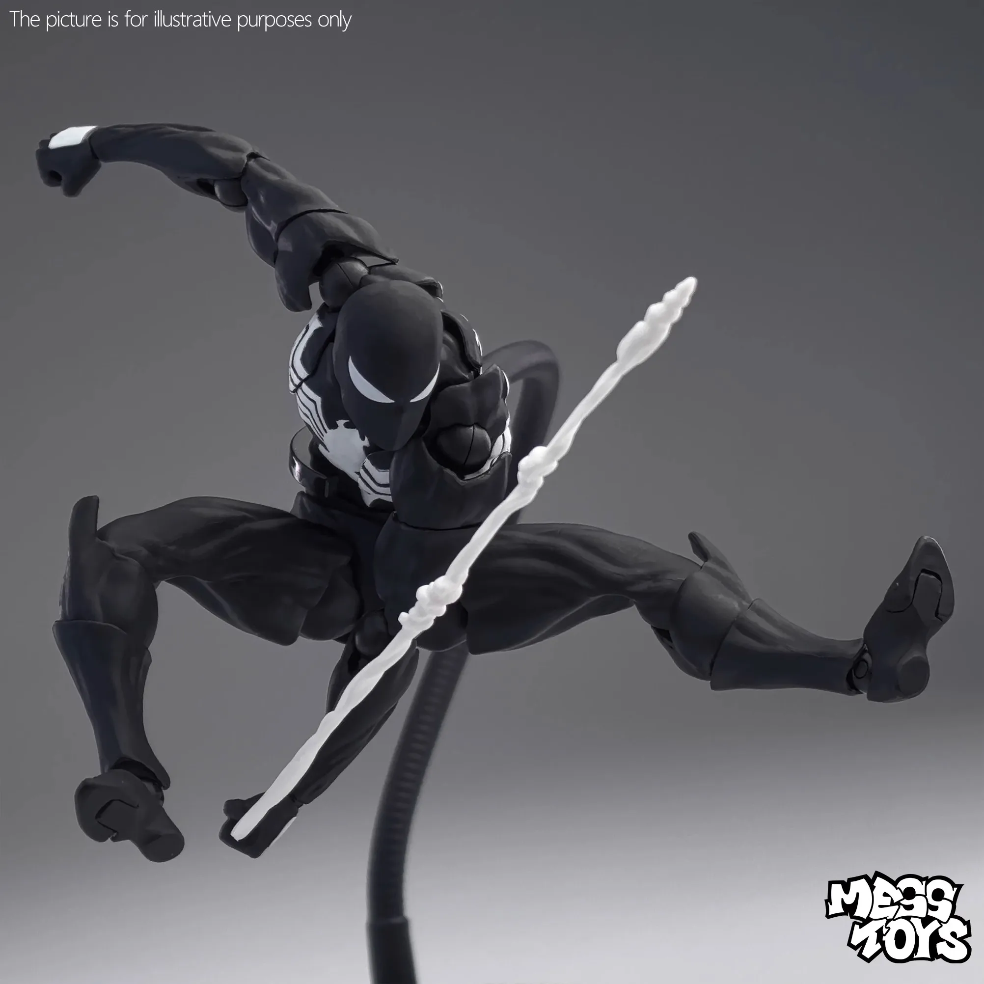 【En stock】Mess Toys Figura de acción de Spiderman Traje negro Vecino Symbiote Spiderman Figura de anime Spider Kaine Parker Figura roja