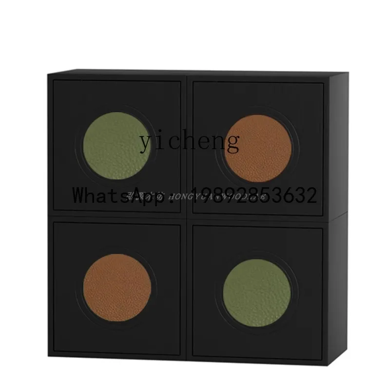 

Retro Cherrywood Module Combination Locker Living Room Middle-Ancient Sideboard Cabinet Log Solid Wood Bedside Cabinet