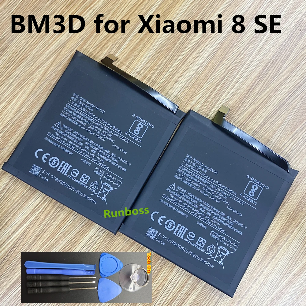 

High Quality 3120mAh BM3D Battery For Xiaomi Mi 8 SE Mobile Phone Batteria