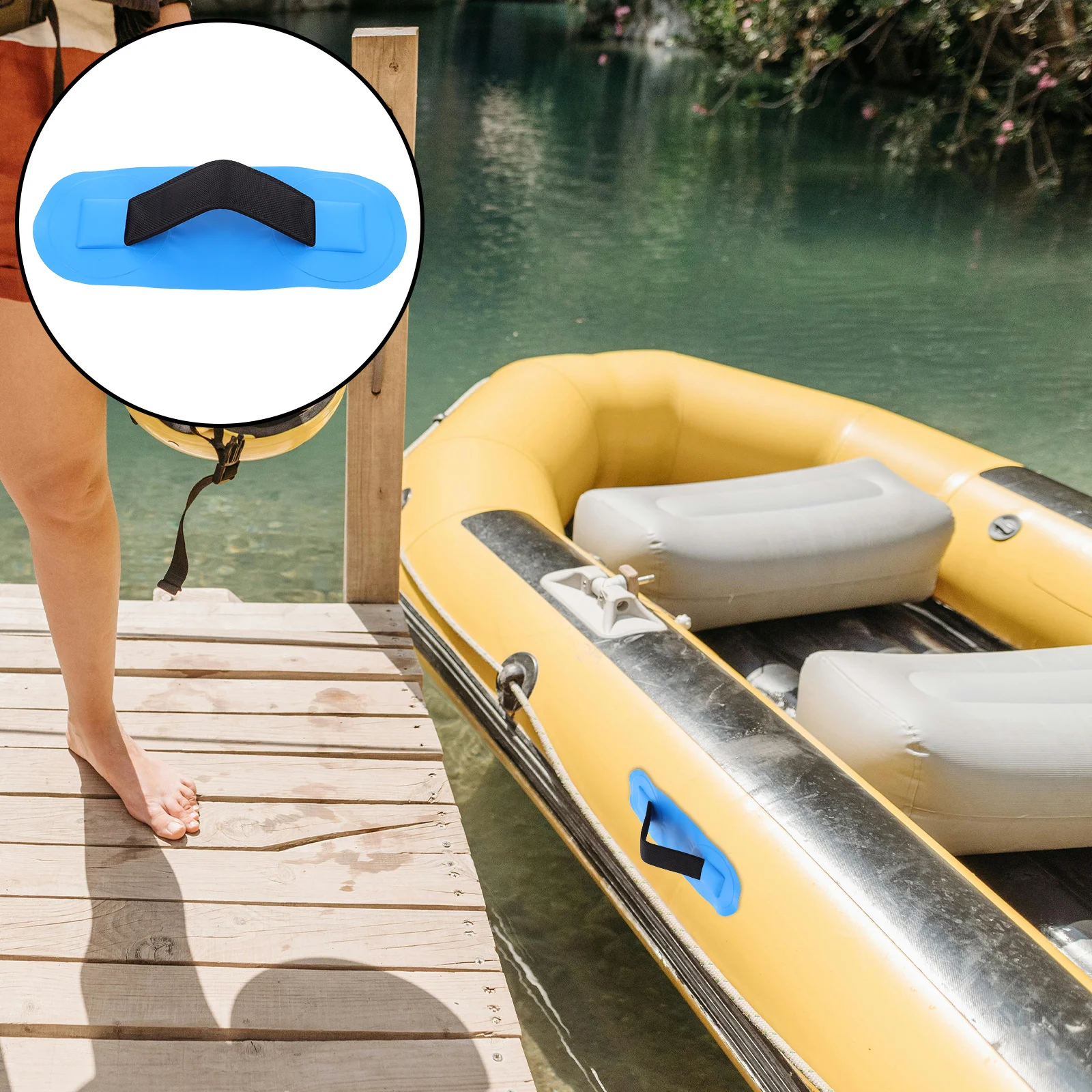 

Inflatable Boat Handle Durable Soft Material For Kayak Canoe Paddle Boarding Quick Setup Portable Grip Replacement Accessory For