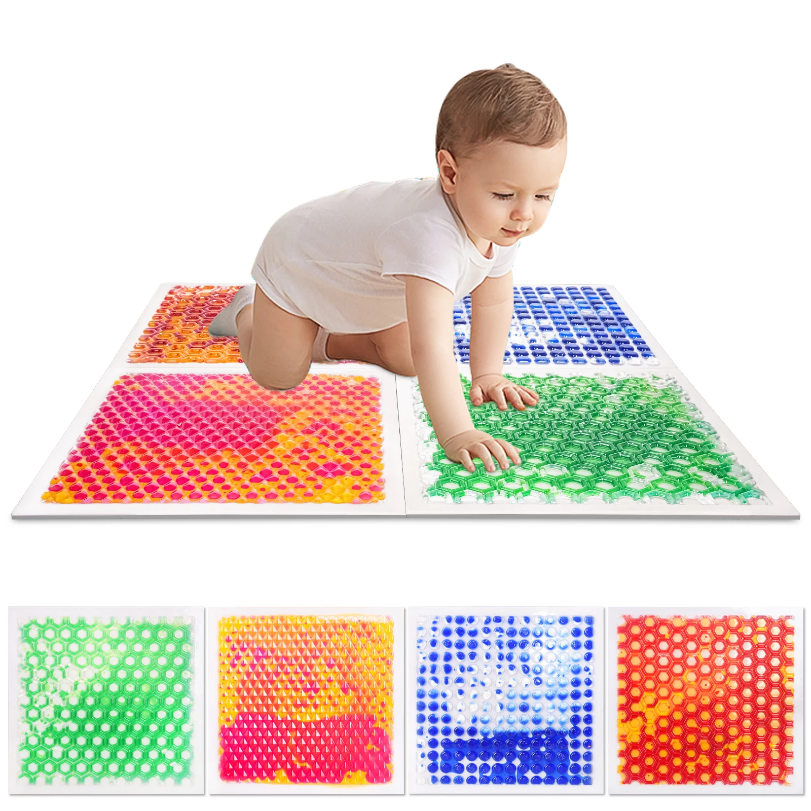 

The children's liquid dynamic floor mat has rich colors, enhances tactile sense, and is waterproof and anti - slip.