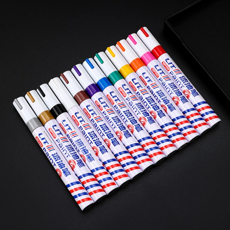 Colorful Permanent Paint Marker Waterproof Markers Tire Tread Rubber Fabric Paint Marker Pens Graffiti Touch Up Paint Pen