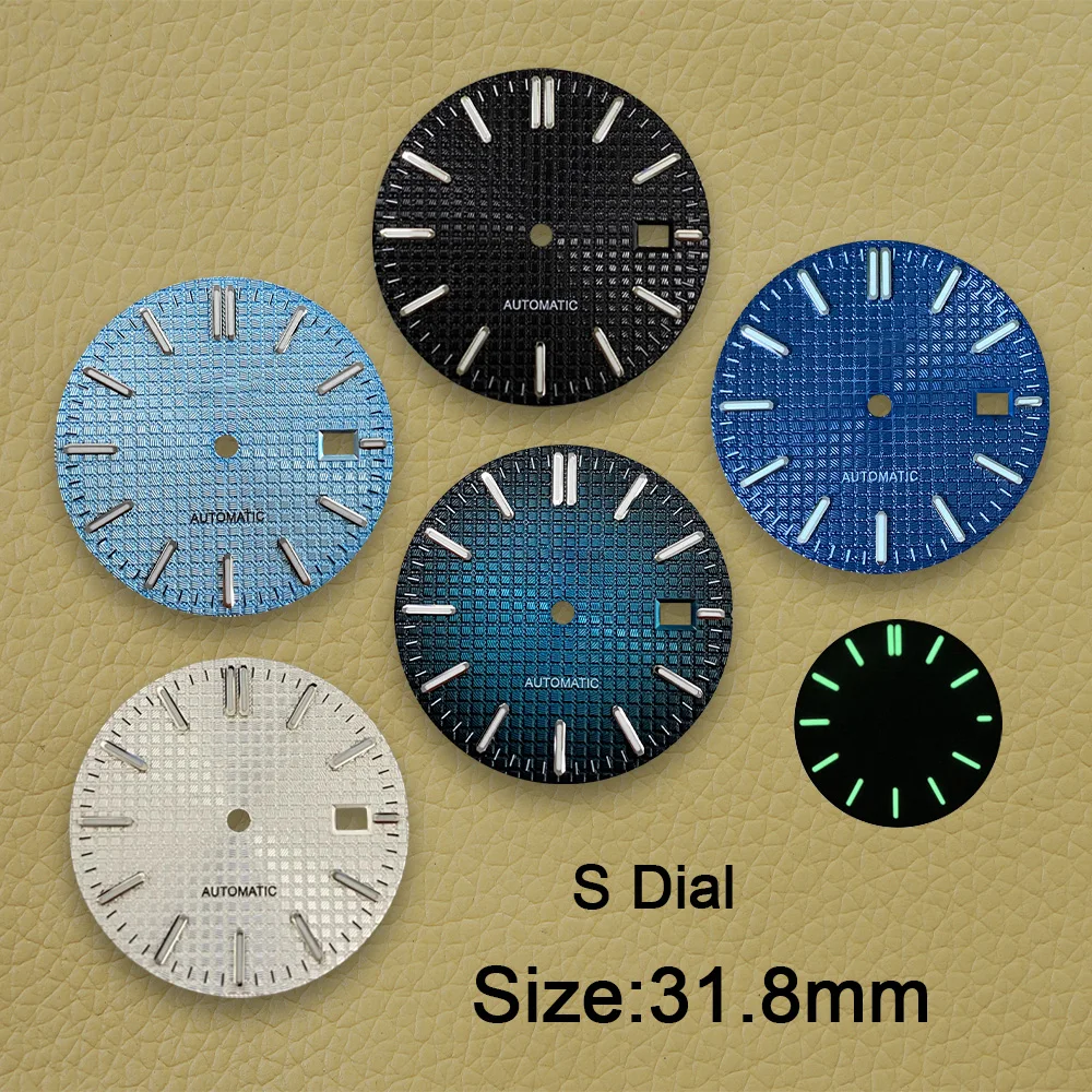 31.8mm High Quality S Logo Oak Dial Fit NH35/NH36/7S/4R Japanese Movement Green Luminous Watch Modification Repair Accessories