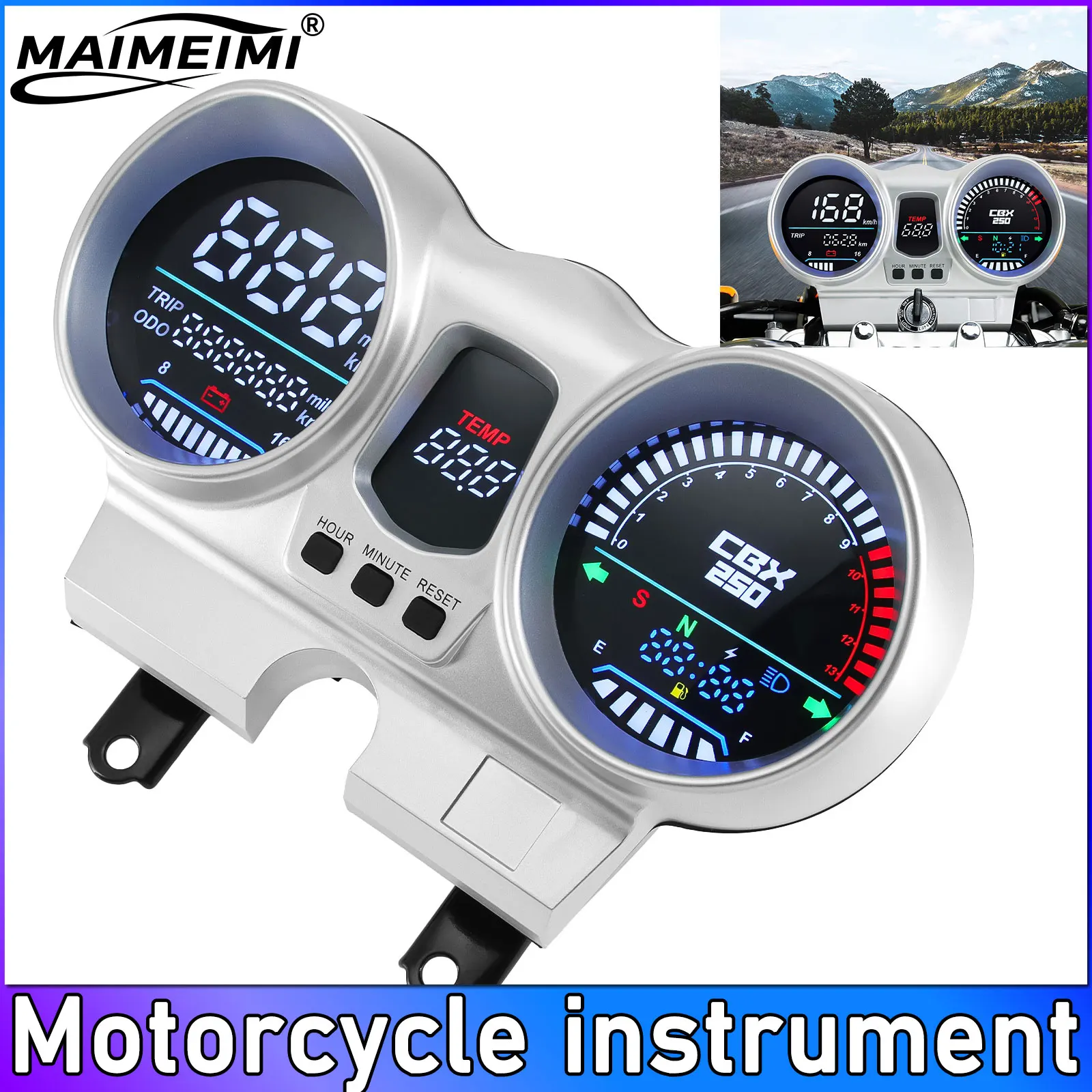 

Digital Speedometer Gauge Tachomete LED LCD Dashboard 12V Motorcycle Odometer OEM 37100-KPF-961 for Honda CBX250 CBF250 37100-KP