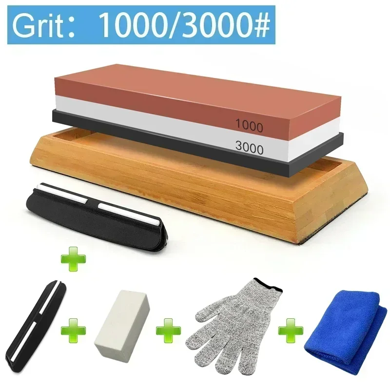 1-7 stuks slijpsteen messenslijper Grit240-8000 #   Whetstone Professionele slijpsteenset Houten basis Hoekgeleider Polijstset