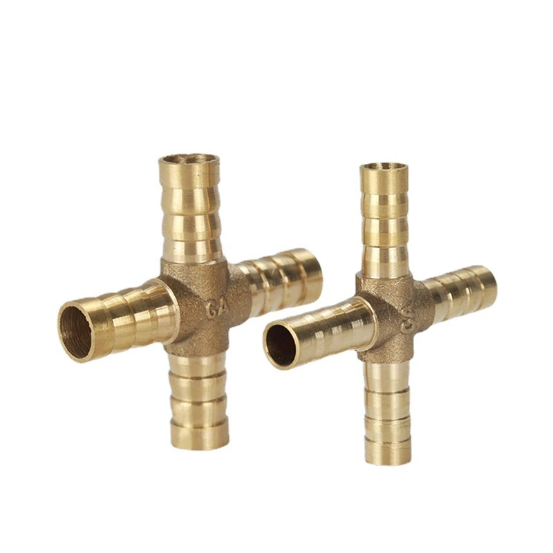 10 PCS COPPER Y-TYPE TEE/4-WAY PNEUMATIC FITTINGS 8/10/12/14/16MM BARB PUSH-IN CONNECTORS HIGH PRESSURE RESISTANT