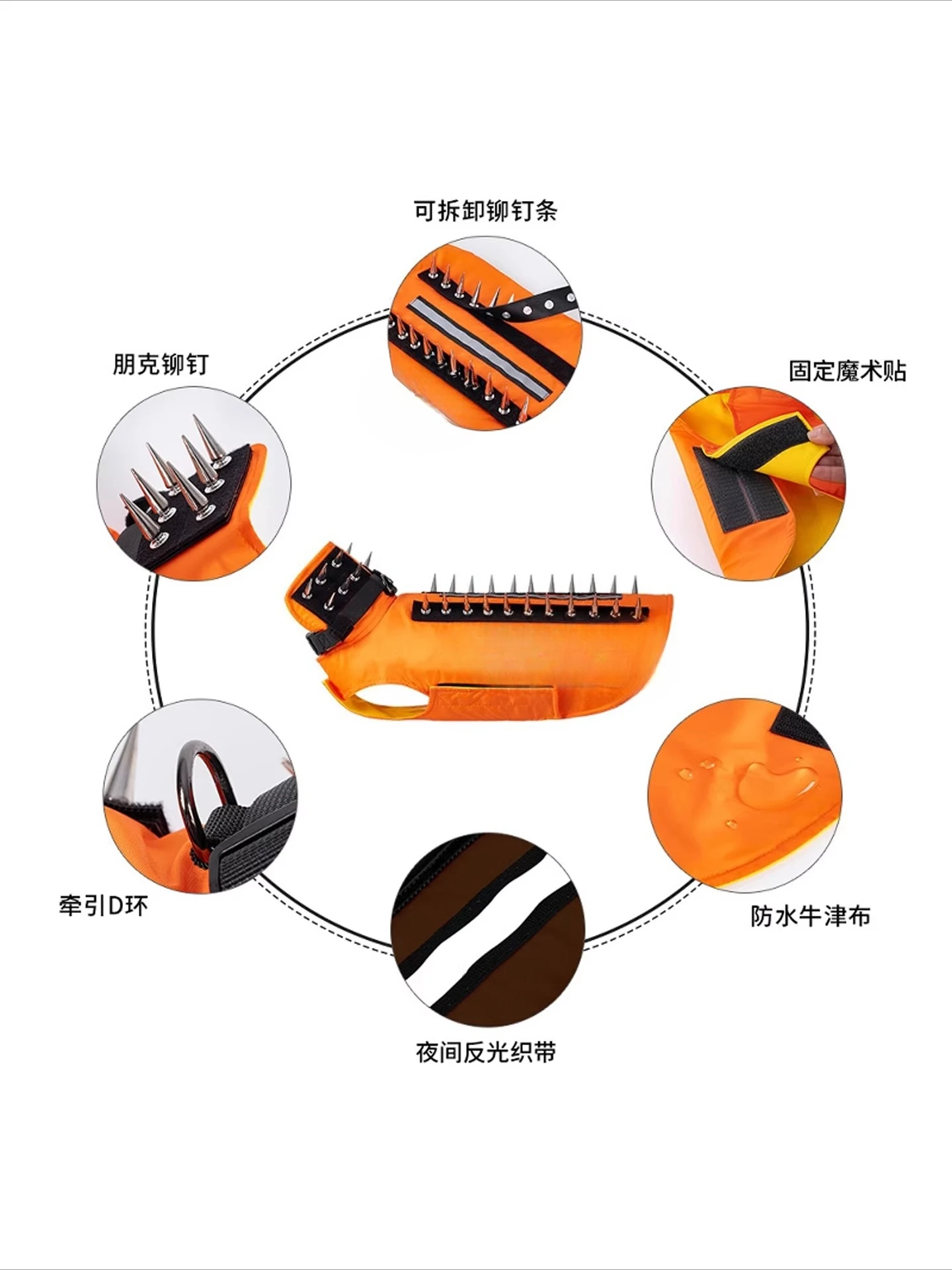 Dual-purpose pet anti-bite protective clothing rivet vest
