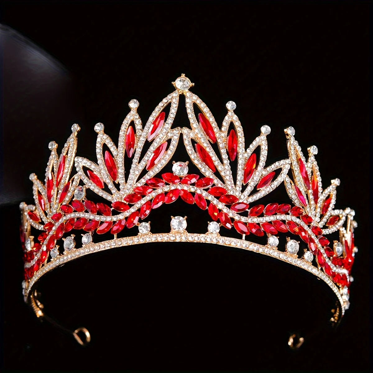 Luxury Royal Queen Wedding Crown for Women Large Multiple colors Crystal Banquet Tiaras Party Costume Hair Jewelry Accessories image 4