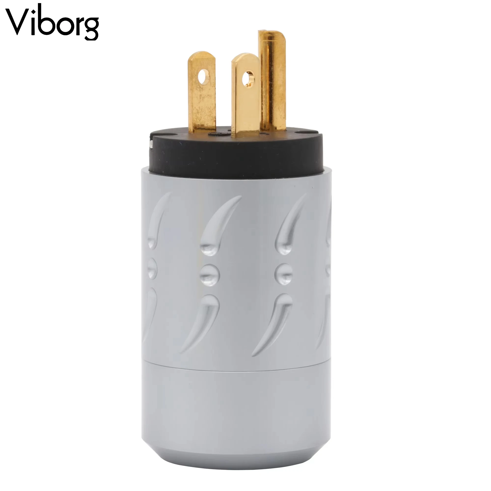 1 pc Viborg High End US ปลั๊กไฟมาตรฐานทองแดงบริสุทธิ์ AC Mains สายไฟชาย Jack Terminal Connector อลูมิเนียม