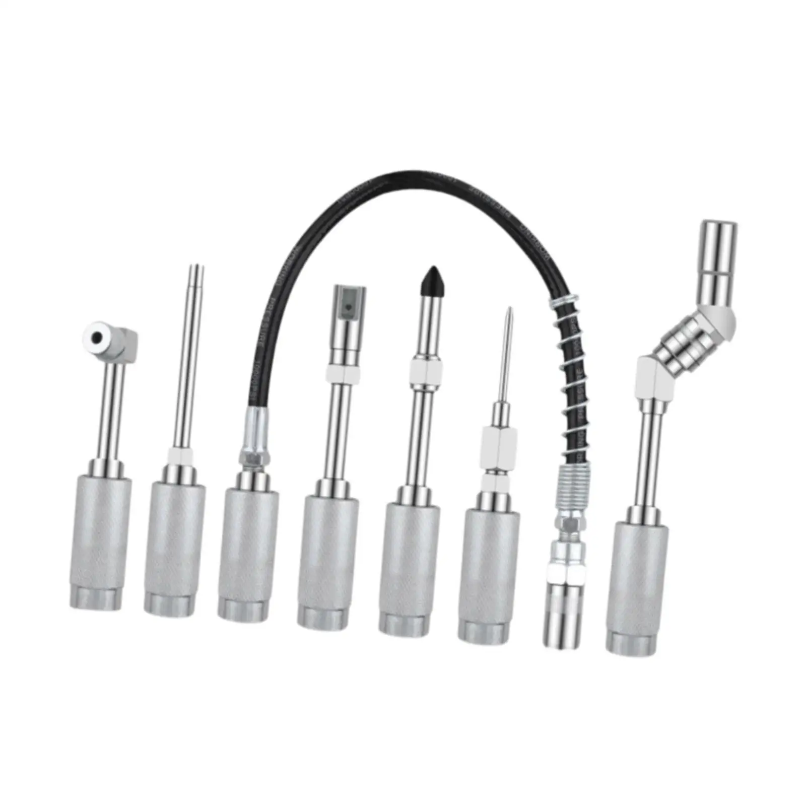 

11Pcs Grease Coupler Attachment Metal with Flex Hose Complete Attachments