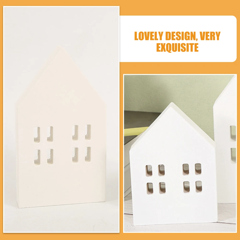 

2 Pcs House Cabin Decorations Miniature Accessories Rooms Model Christmas Minature Kit Kits White Tiny Houses