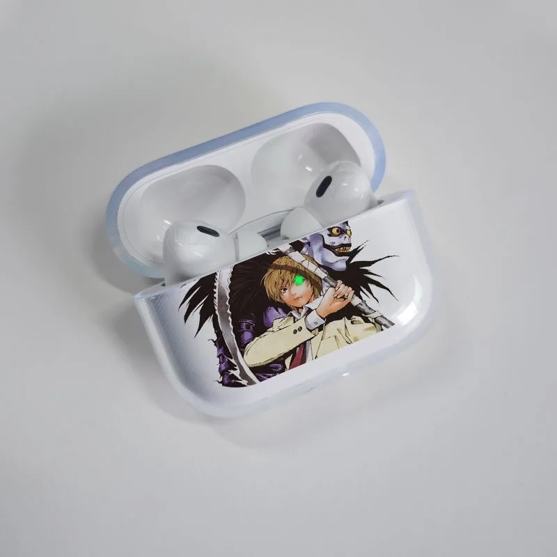 Japanese Anime Death Note Kira Light Earphone Case for Airpods 4 2 3 Pro 1 2 Soft Wirless Bluetooth Headphone Cover Cartoon Case