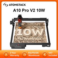 ATOMSTACK A10 Pro V2 10W Laser Engraving Wood Leather Acrylic CNC Laser Printer Carving Desktop Cutter 410*380mm Engraver Area