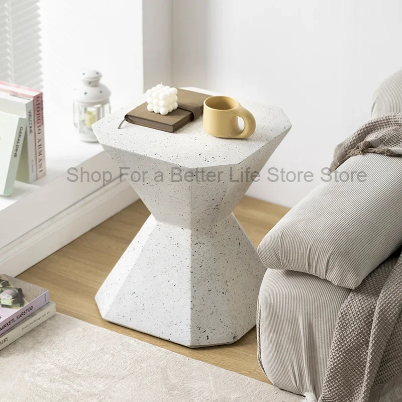 Stone End Side Table Living Room Furniture Coffee Table White Irregular Retro Coffee Tables Modern Design Simple Mesa Modern