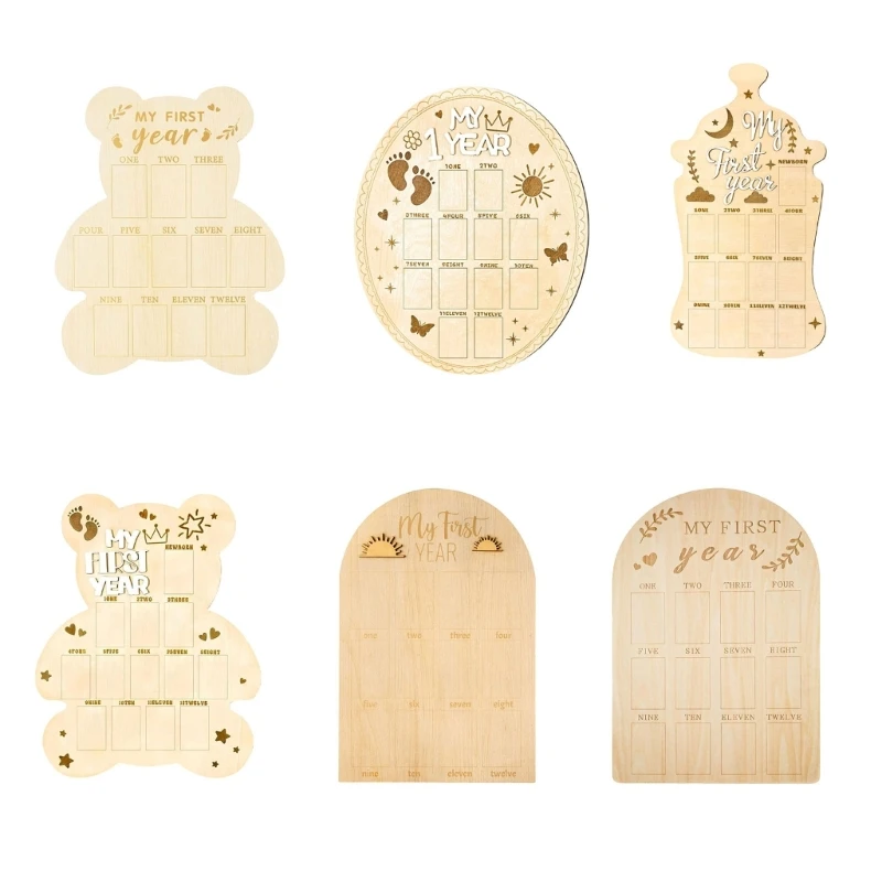 Baby First Year Photo Frame First Year Collage Picture Frame Baby Photo Display Board with Twelve Monthly Photo 15UB