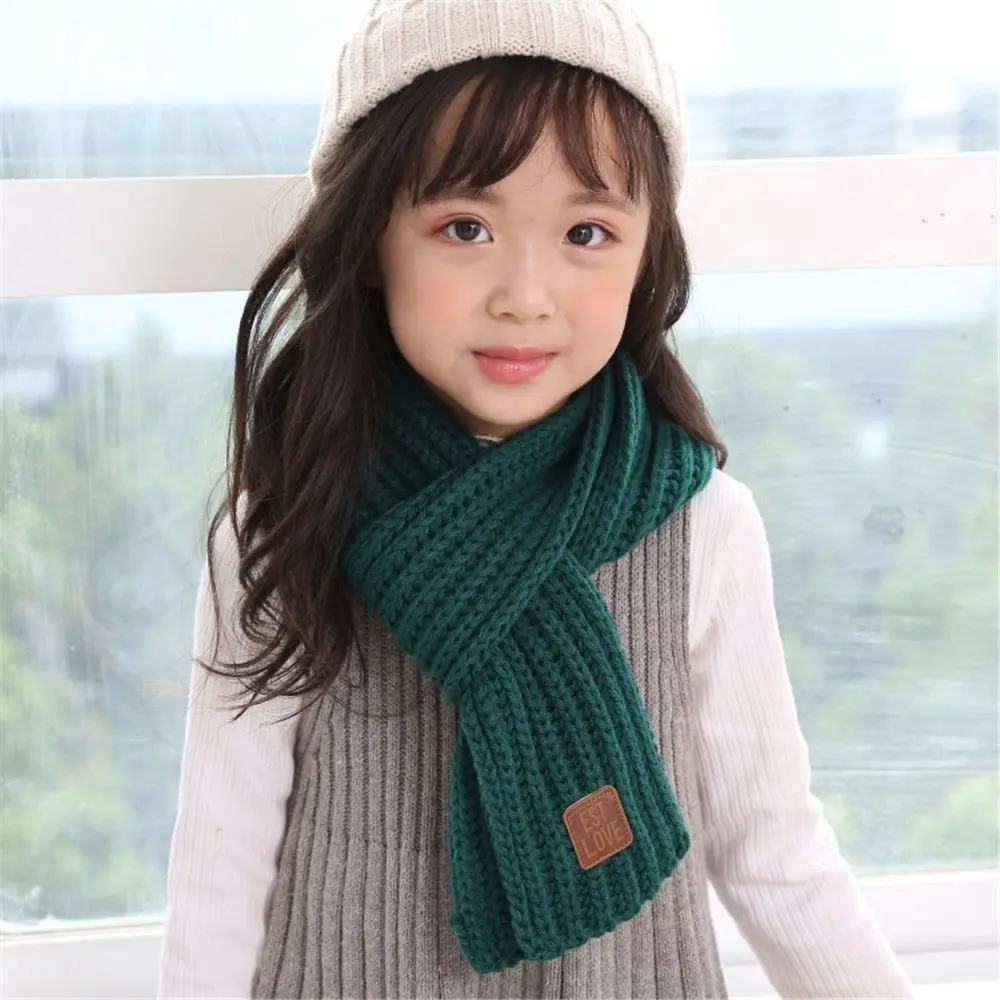 Warm Kids Scarf Thick Outdoor Fashion Neck Warmer Soft Cute Knitted Scarf Baby Boys Girls Outdoor Clothing Accessories