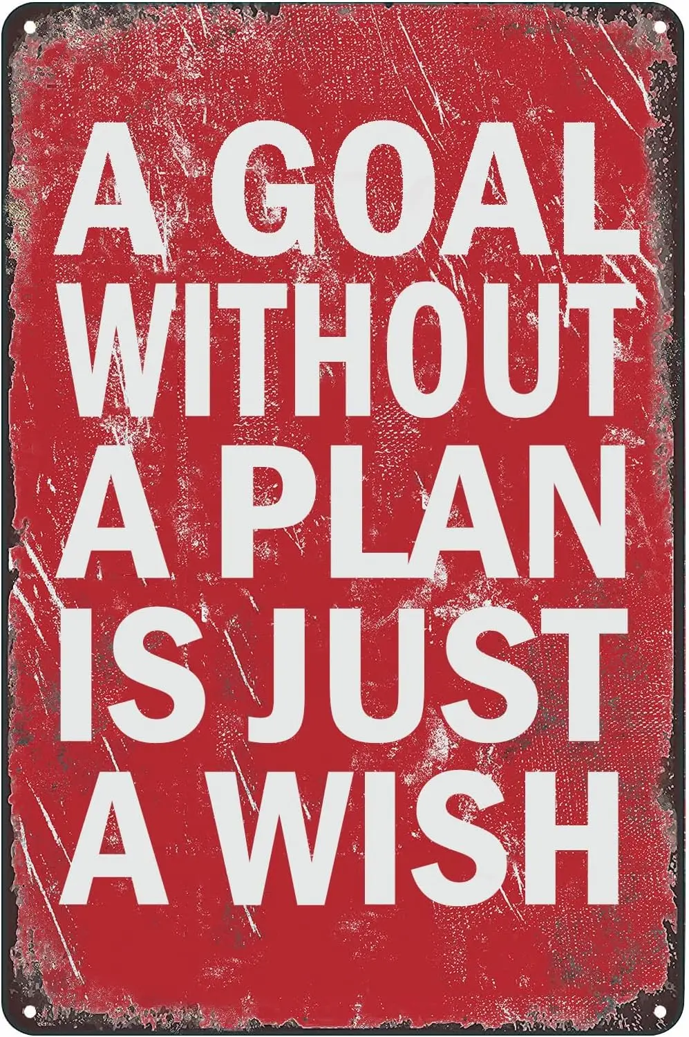 Inspirational Motivational Quote Metal Poster A Goal Without Plan is Just Tin Sign Wall Art Decor Plaque for Home Club Office Ro