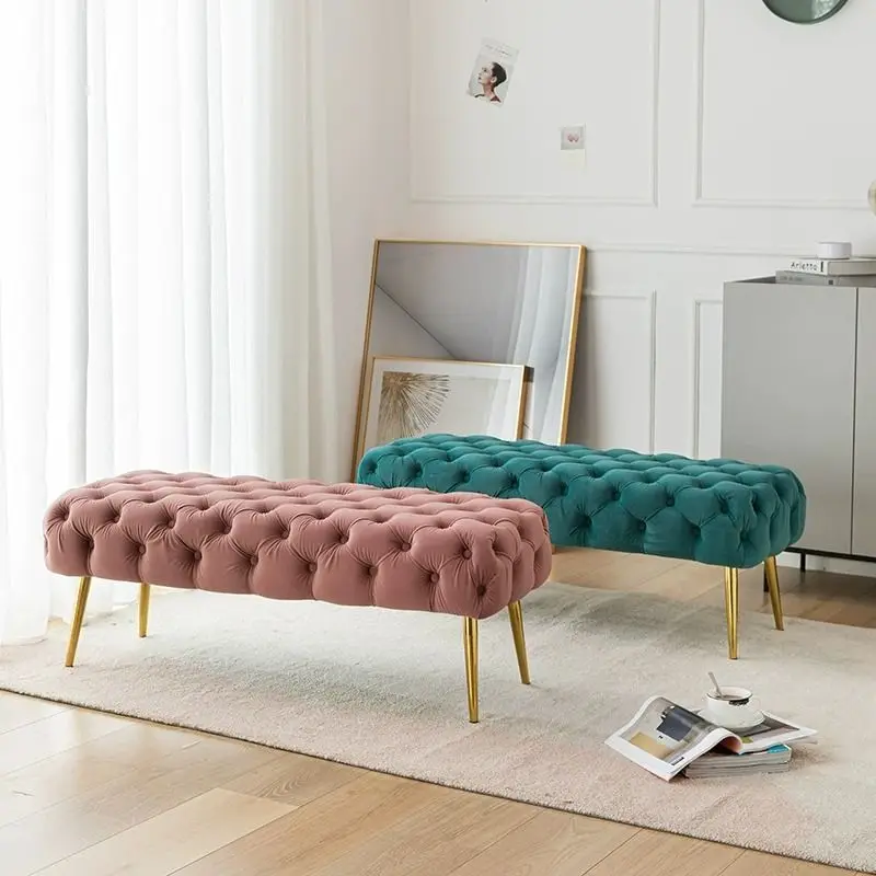 

Nordic ins sofa stool modern simple enter door clothing store home bedroom bed end stool vanity chair bench furniture