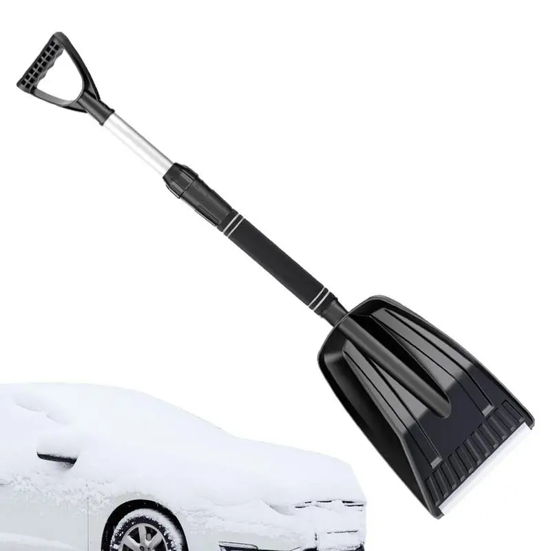 

Heavy Duty Snow Shovel Strain-Reducing Snow Shovel With Retractable Handle Extra Deep Snow Scoop Shovel 28inch For Digging Soil