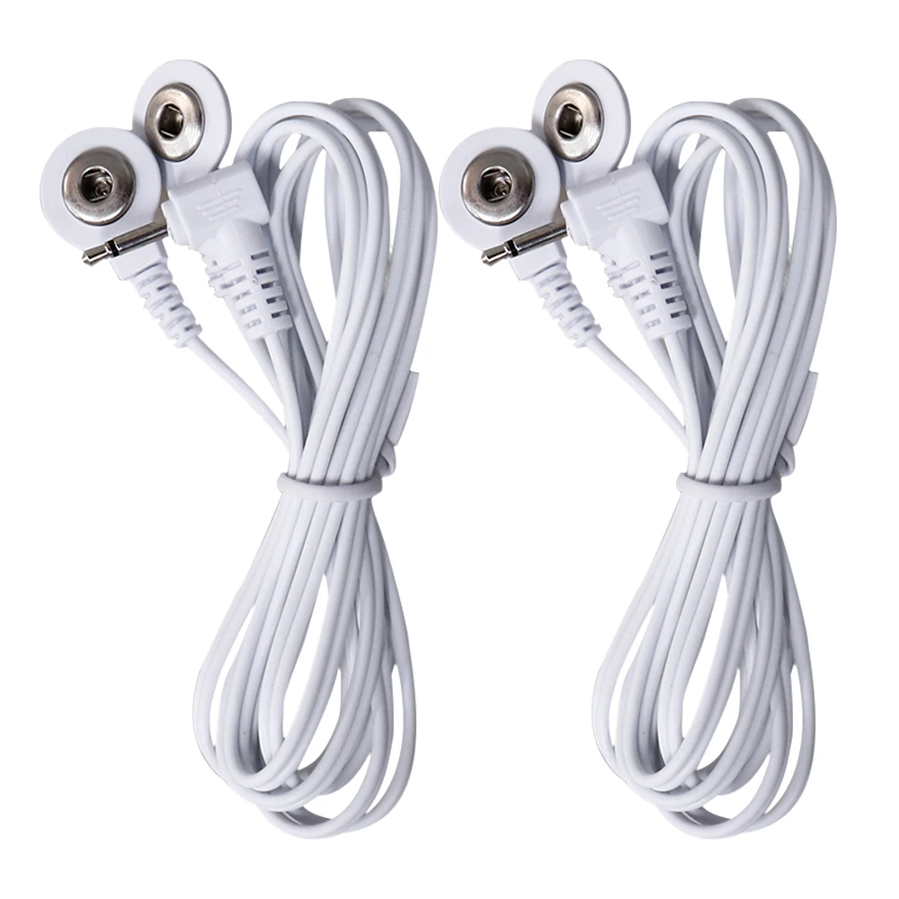 2 Way DC 2.5mm Plug 3.5mm Electrode Wire for Tens EMS Massager Electrical Nerve Muscle Stimulator Electrode Cable Wire Replace