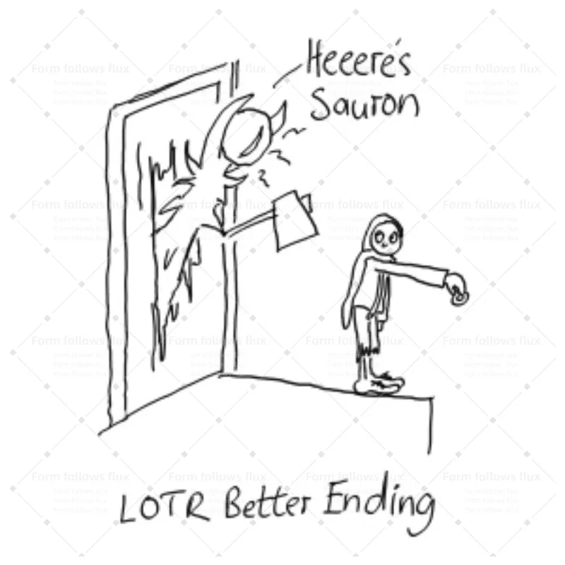 

2026 men T-Shirt Hoodie Heeeere’s Sauron Animals Dads Daftness SciFi Hand Drawn Comic style Unisex S-6XL Plus Size Friendly