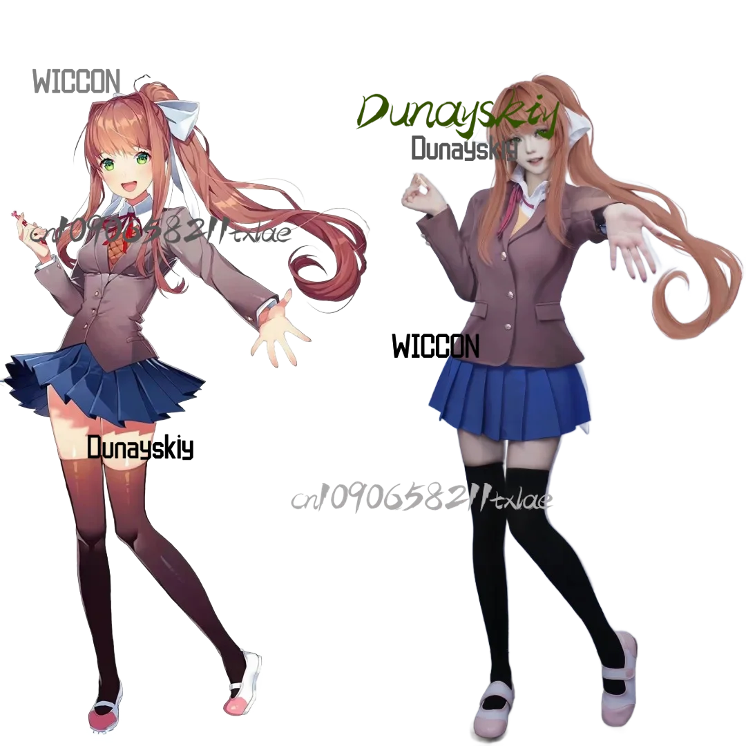 Yandere Dokii Cyberpunk MiSide Monika Sone Miyuki أزياء تنكرية ملحقات شعر مستعار JK زي مدرسي جيراي كي أزياء الهالوين التأثيرية