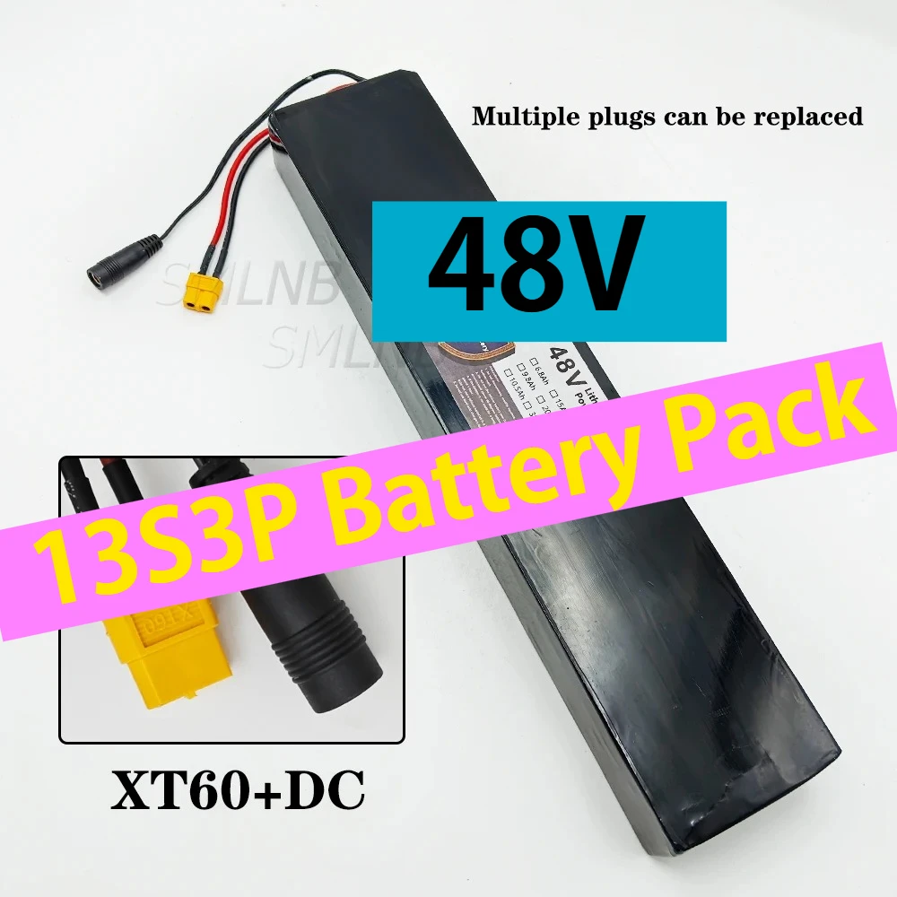 

18650 Rechargeable Lithium-ion 13S3P Battery Pack 48V 15Ah Suitable for 500W-1000w Electric Bicycles,Scooters