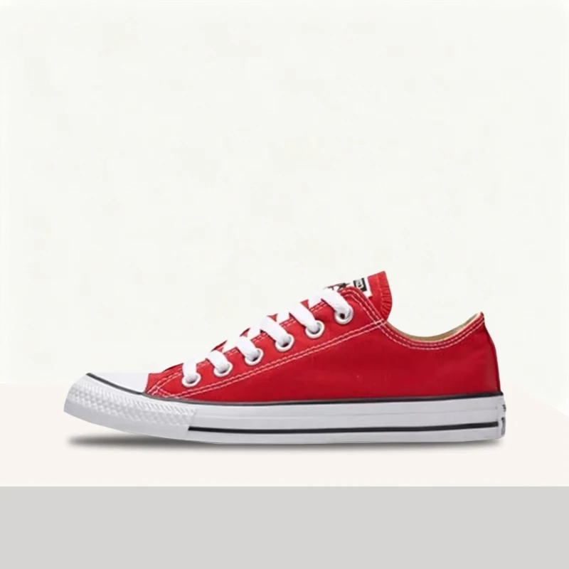 Converse Chuck Taylor All Star Unisex Red Low-Top Canvas Sneakers – Retro Durable Breathable Sole & Lightweight Comfort 101007