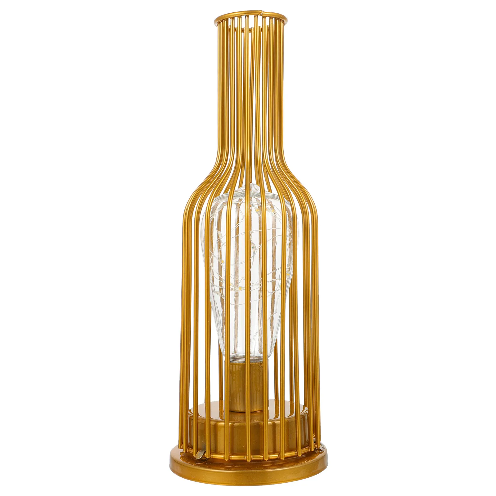 1Pcs Wine Bottle Shaped Night Lamp Iron Material LED Light Creative Desktop Decoration Warm Ambient Light for Study Room Home