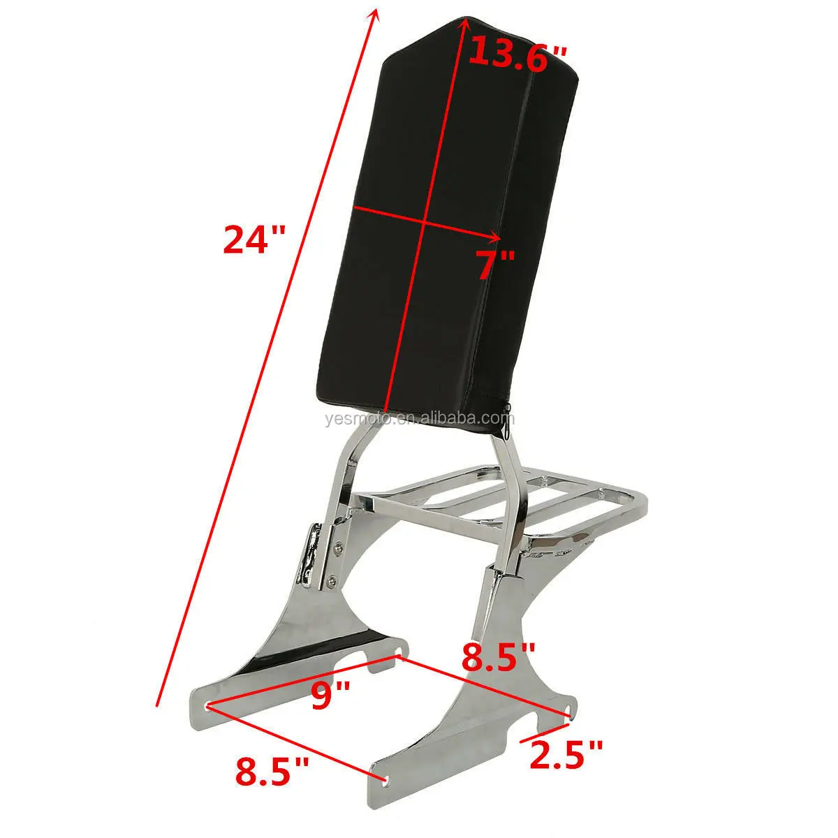 Ex Factory Price Rear Sissy Bar Backrest Pad for Harley Softail Heritage Springer for 1997-1999