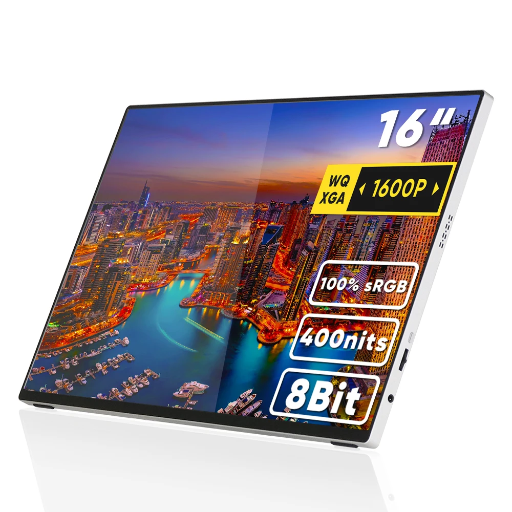 16-Inch 2.5K WQXGA Gaming Portable Monitor with 4K USB-C Monitor Extender 2560*1600 16:10 Portable Display Double Screen Laptop