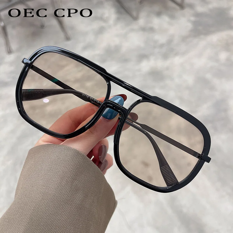 OEC CPO Punk Square Sunglasses Women Men Vintage Metal Frame Sun Glasses Femael Fashion Yellow Shades Eyewear UV400 De Sol Oculo