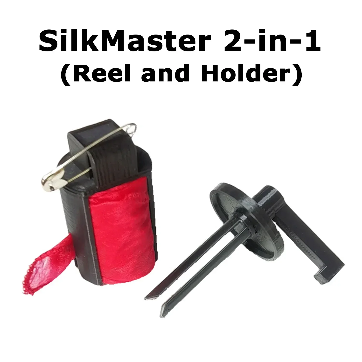 

SilkMaster 2-в-1 (катушка и держатель, без шелка) Волшебные трюки Волшебные аксессуары Волшебник Сценические трюки Реквизит Свернутый шелковый шарф