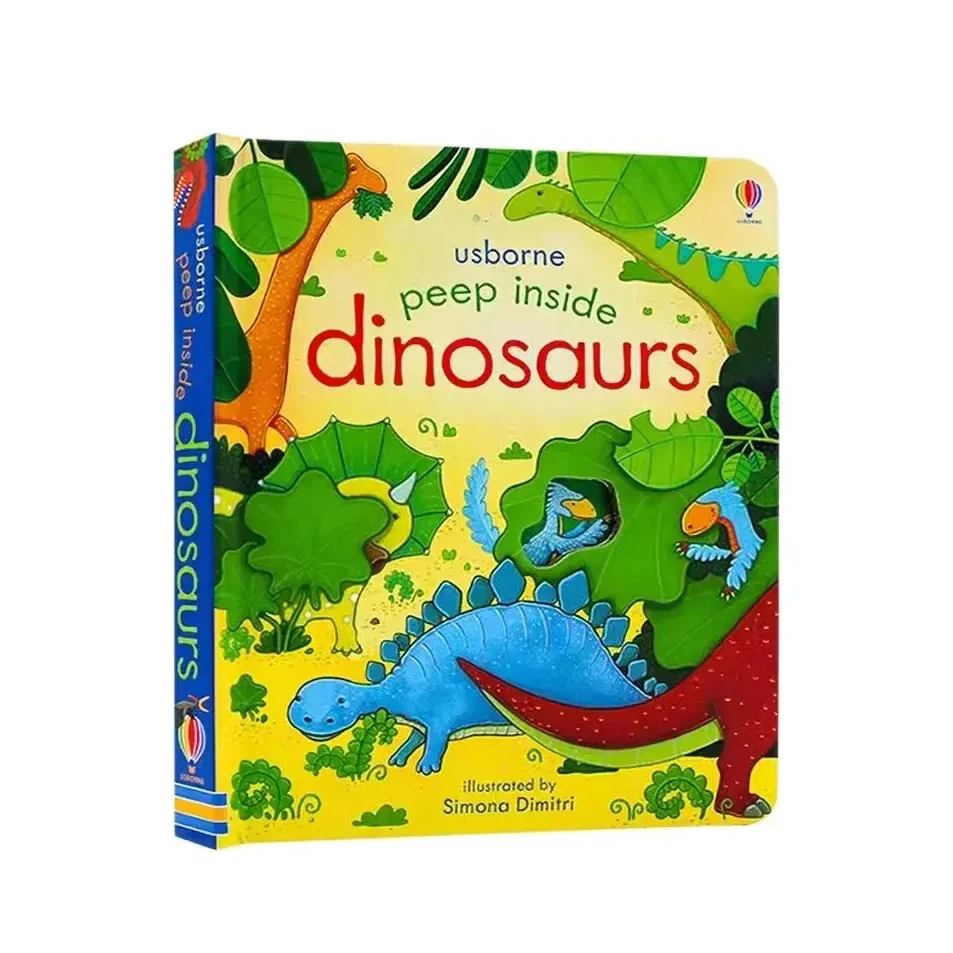 

Usborne English Educational Picture Book Peep Inside Dinosaurs For Children Baby Early Reading Gift