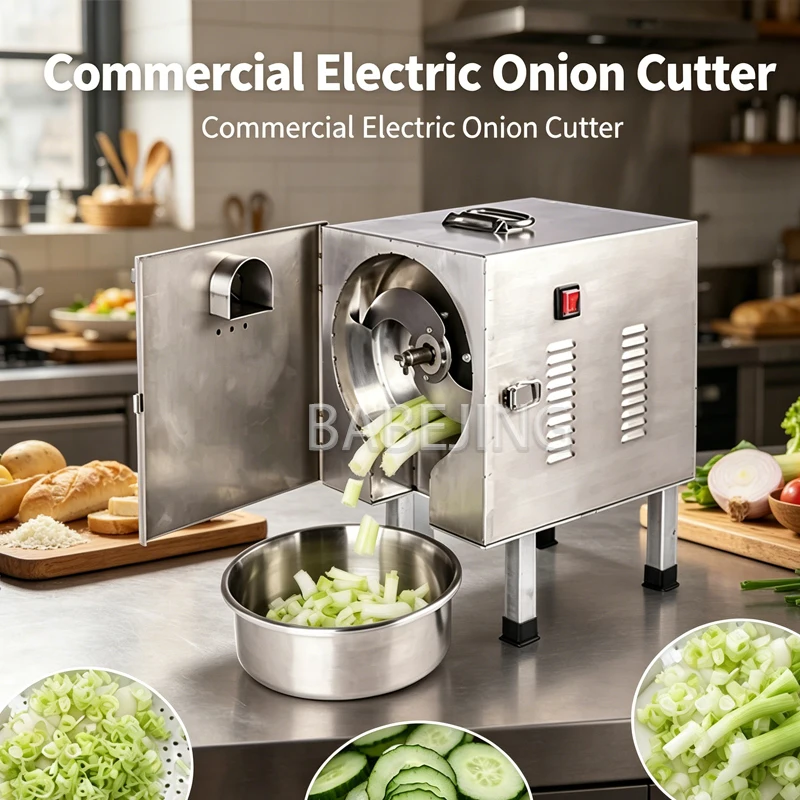 Electric Stainless Steel Onion Slicer Restaurant Vegetable Food Slicer Kitchen Appliance for Perfectly Sliced Onions