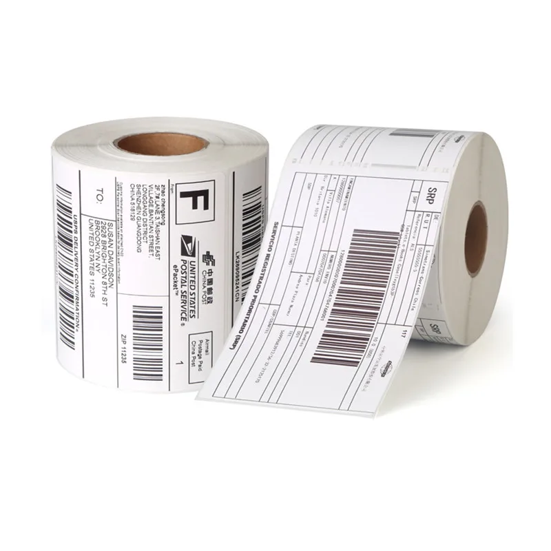 100x100/150mm white sticker 4x4/6-inch shipping label thermal printer barcode self-adhesive paper