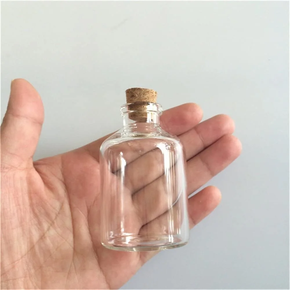 Botella de vidrio transparente con corcho, 22ml/30ml, para decoración de bodas, vacaciones y jardines de Navidad, 24 unidades