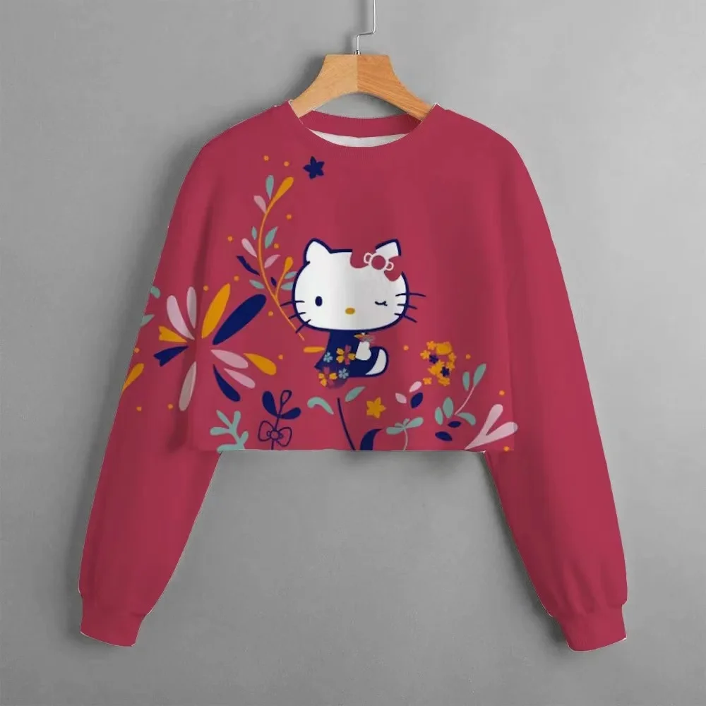 2024 Spring and Autumn Girls\' Hello Kitty Cartoon Hoodie Fashion Children\'s Sweatshirt Cute Cartoon Long Sleeve Children\'s Wear