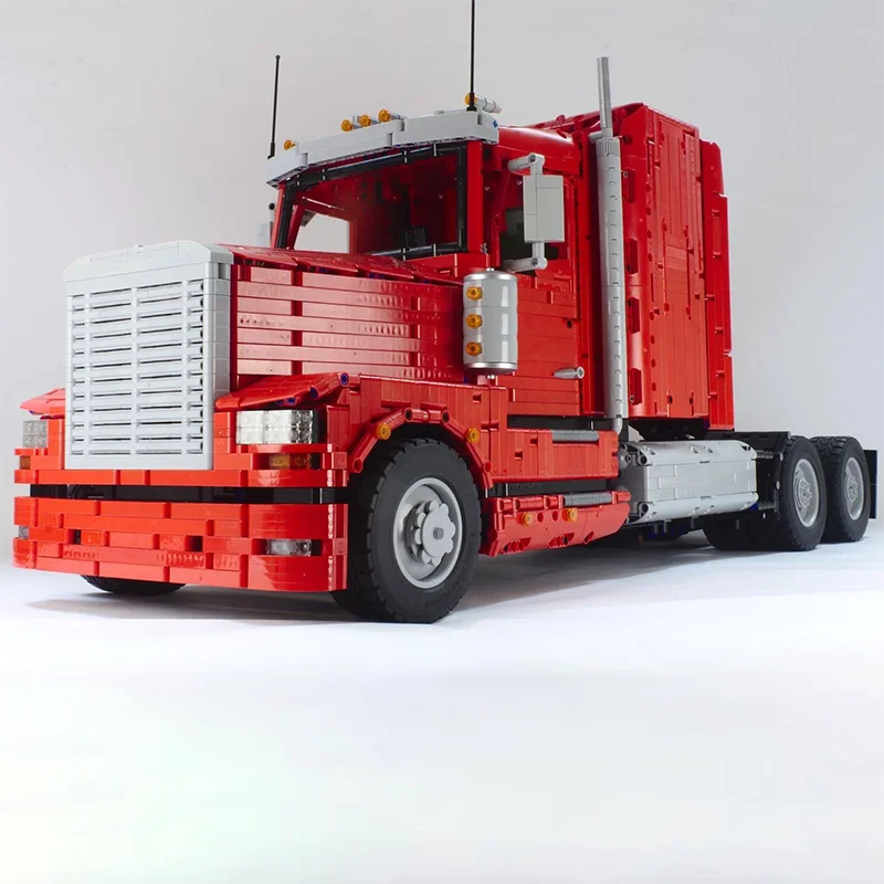 

New US Semi Truck Head Model Trailer City Engineering Vehicle Container Truck Children's Toy Technology Building Blocks