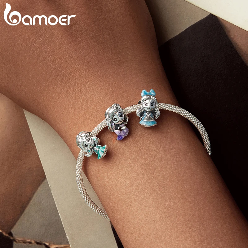 Bamoer Original 925 Sterling Silver Princess Charm Dreamlike Fairytale Bead Mermaid for Women Bracelet DIY Fine Jewelry Gifts - Image 2
