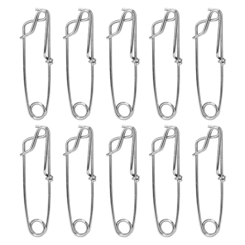 

10Pcs Stainless Steel Longline Snap Hangers for Tuna Fishing - 2.6X100mm