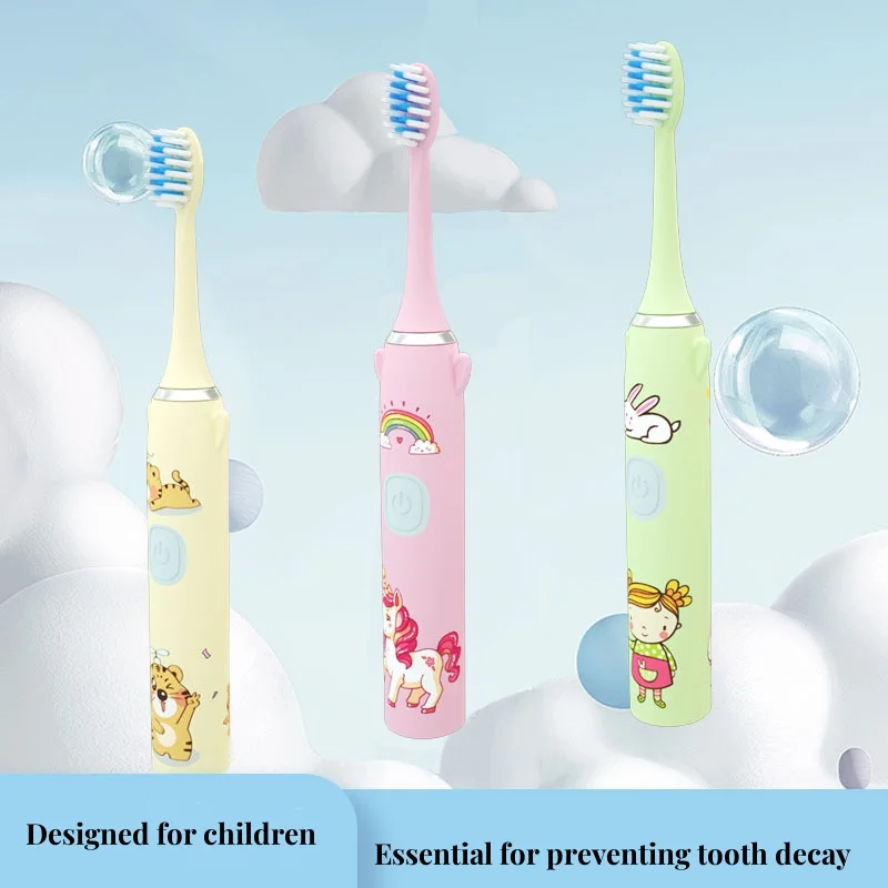 Sonic Electric Toothbrush Children\'s Model Kids Small Brush Head USB Charging Flush Scaler Soft Bristles Intelligent Scaling