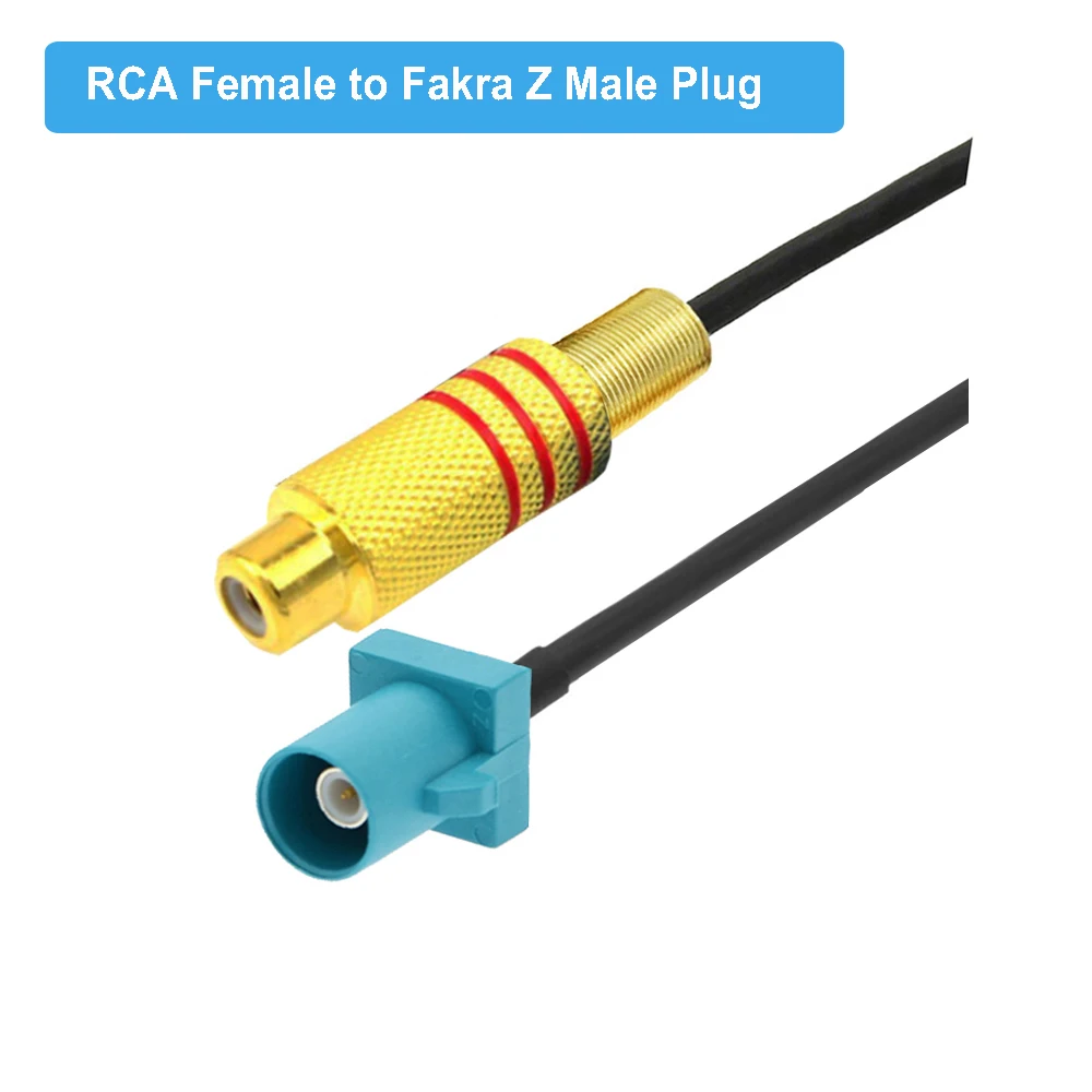 1Pcs Fakra Z Male/Female to RCA Female Video Cable Connector RG174 Pigtail Car Parking Reversing Rear View Camera Adapter Cable