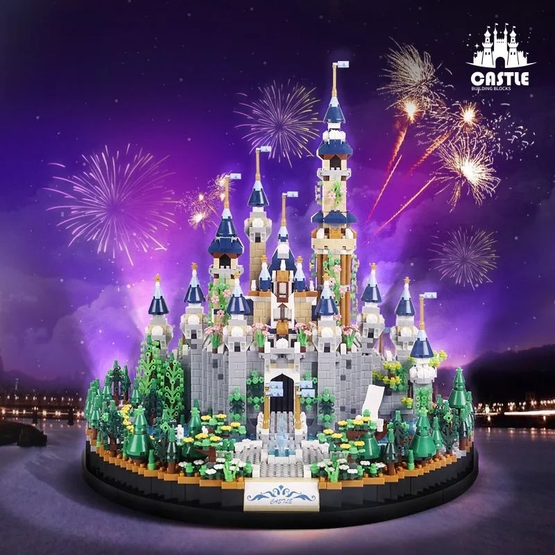 

Disney Style Castle Building Blocks Set 3600 Pieces Exquisite Garden Scene Collectible Model Building Kit Trendy Play for Adults