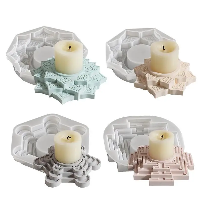 Beton-Kerzenhalter-Silikonform, Runde Lotus-Kerzenhalter-Gipsform, DIY Handgemachte Epoxidharz-Kerzenständer-Formwerkzeug – Detail 6
