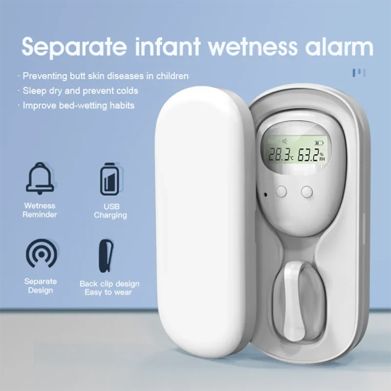 Wireless Bedwetting Alarm Nighttime Bedwetting Alarm Baby Diaper Urine Moisture Monitoring Device Audible and Vibration Alerts