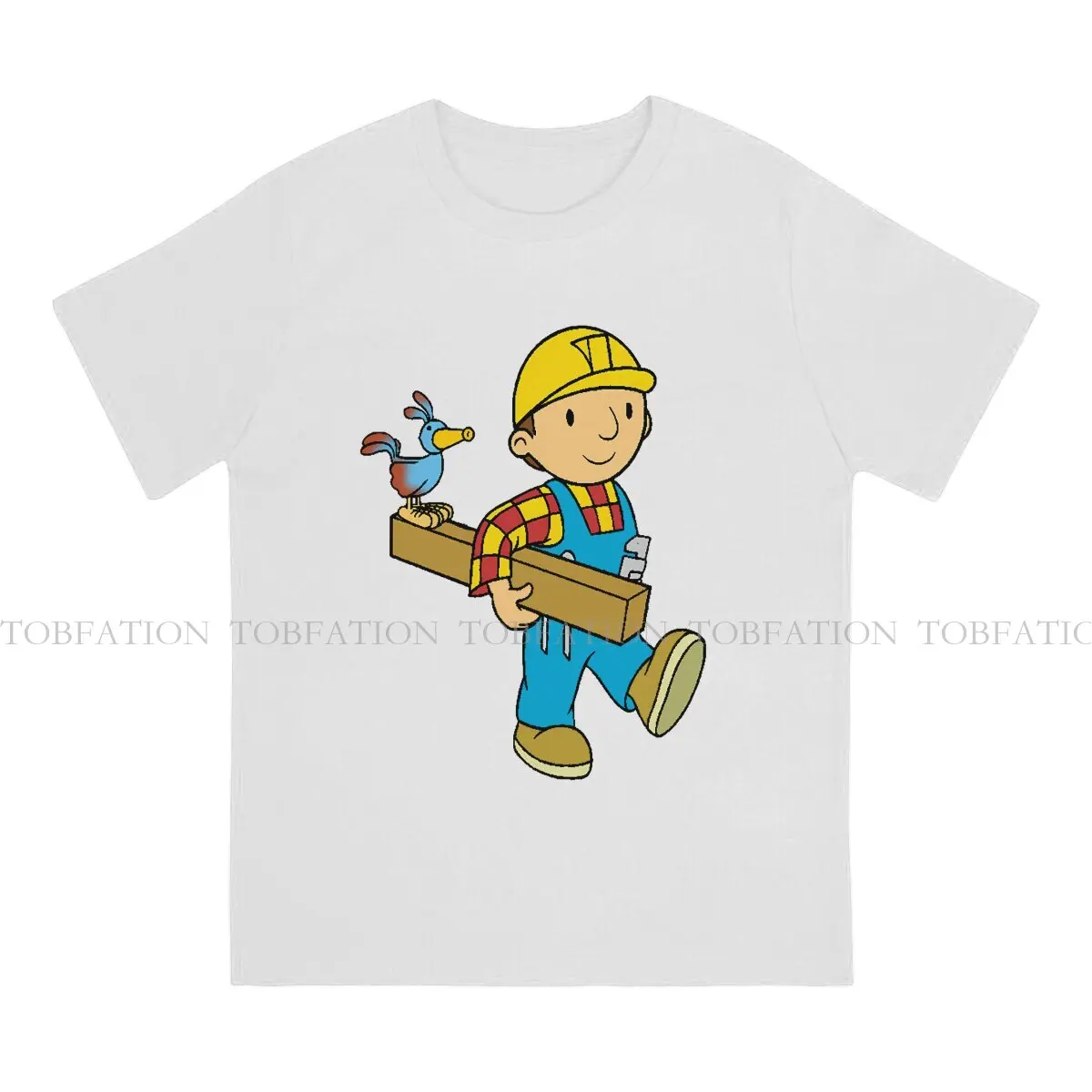 Bob The Builder Bird Friend T Shirt Vintage Punk Summer Large Cotton Men's Clothes Harajuku O-Neck TShirt