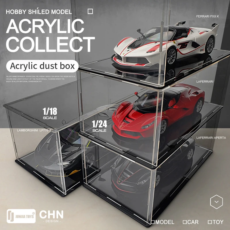 Pvc Transparent Display Box 1/24 1/28 1/18 Car Model Dustproof Display Protection Box Acrylic Display Case for Hot Wheel Model