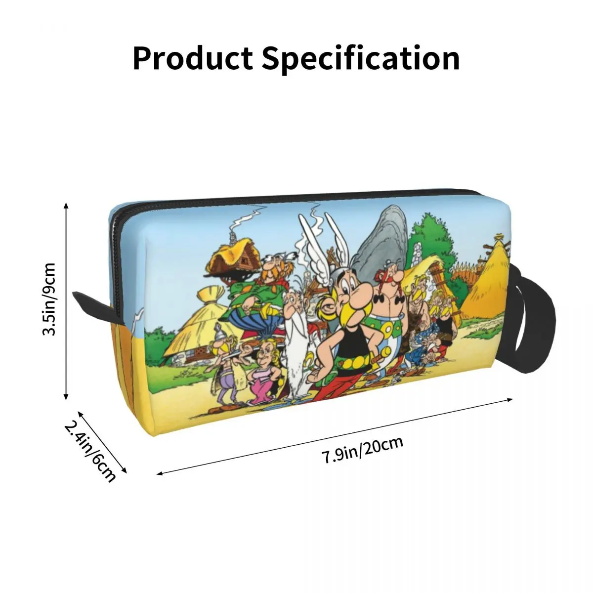 Custom Anime Asterix And Obelix Travel Cosmetic Bag for Women Cartoon Getafix Toiletry Makeup Organizer Beauty Storage Dopp Kit